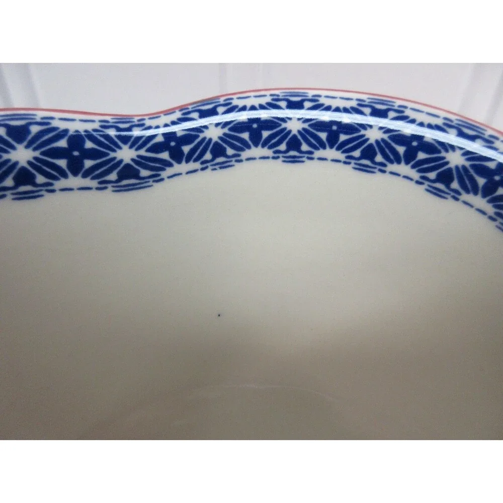 Set of 4 Pioneer Woman Heritage Floral Cereal Bowl Ceramic Red & Blue 6